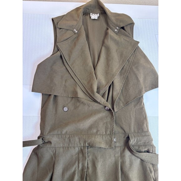 HH Haute Hippie Safari Trench Romper Women's XS Collared Oversized, Sleeveless - Picture 9 of 10